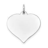 14K White Gold Heart Disc Charm